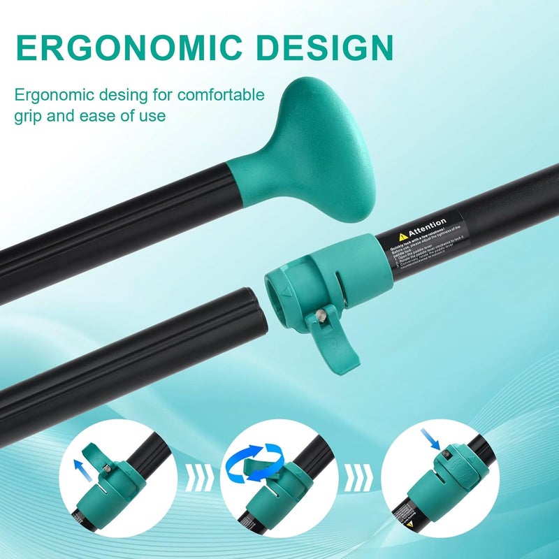 FunVZU SUP Paddle, Stand Up Paddle Board Paddle Lightweight Adjustable 4-Piece Aluminium Kayak Paddles, Unique Lock Design Floating Alloy Shaft Paddle for Paddle Board - Image 4